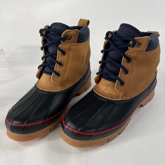 Land’s End Leather Duck Boots Thinsulate Women's Size 9 Blue Tan NICE! (READ**) - Picture 14 of 16